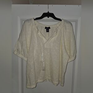 Karen Kane Ivory Eyelet Blouse